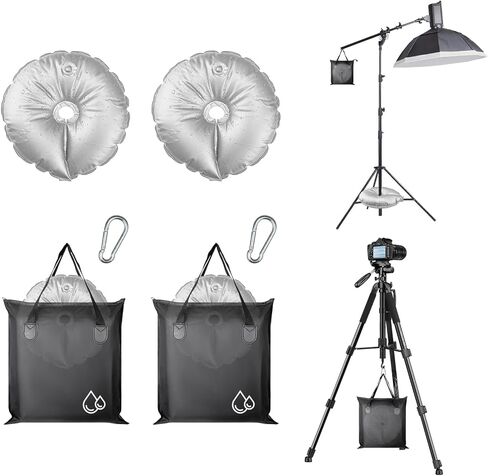 4 PCS Heavy Duty Sandbag Weight Set with 2 Waterproof Sandbags & 2 Water Weight Bags for Photography Backdrop Stand, Tripods, Tents, Canopies, Studio Stands, Fishing Chairs in Saudi Arabia