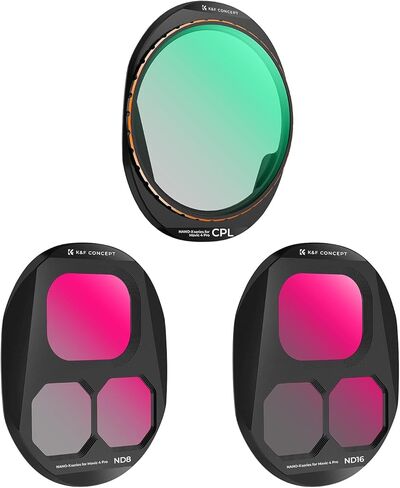 مجموعة فلاتر K&F Concept 3 Pack ND CPL مع فلتر زجاجي بصري عالي الدقة متعدد الطبقات CPL ND8 ND16 متوافق مع ملحقات عدسات الكاميرا بدون طيار DJI Mavic 4 Pro in Saudi Arabia