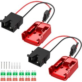 محول عجلة الطاقة لبطارية ميلووكي 18 فولت | محول بطارية لعبة الركوب 12 فولت وموصل قاعدة الطاقة | طقم ترقية مع حامل فيوز 40 أمبير، وحزام سلكي 12AWG in Kuwait