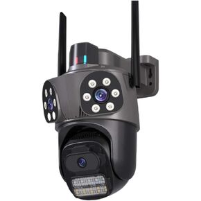 كاميرا WiFi بدقة 6K بدقة 12 ميجابكسل مع عدسة ثلاثية، وكاميرا IP بعدسة مزدوجة بدقة 4K بدقة 8 ميجابكسل: رؤية ليلية ملونة ومراقبة تتبع تلقائي (قابس الاتحاد الأوروبي، 8 ميجابكسل إضافة 32 جيجا) in Kuwait