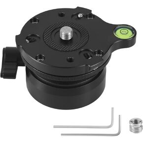 قاعدة تسوية ثلاثية القوائم بخيط 1/4 بوصة، لوحة رأس حامل ثلاثي القوائم من الألومنيوم ±15 درجة ضبط إمالة الكاميرا مع مستوى الفقاعات لكاميرات DSLR وكاميرات الفيديو والتلسكوبات الذكية in Kuwait