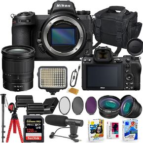 Nikon Z6 II Mirrorless Camera with 24-70mm f/4 Lens Bundle with Extra Battery, LED Light, Microphone, 128GB High Speed Memory Flash, Accessory Bundle (30 Items) in Saudi Arabia
