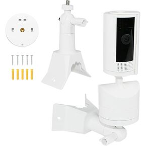 دعامة تثبيت على الحائط على الزوايا متوافقة مع الكاميرا الداخلية ذات الإمالة الدائرية، حامل تثبيت قابل للتعديل 360 درجة، مع برغي 1/4 سهل التركيب (أبيض، عبوة واحدة) in Kuwait