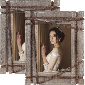 Akrilane 8x10 إطار الصورة الخشب الزخرفي ريفي ، محزن ومرحّل ، إطارات الصور ذات المظهر القديم ، ديكور الجدار لجدار الجدار وجدول أعلى للديكور المنزلي - إطارات صور زفاف 8 × 10 - نمط أ in Kuwait