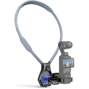 حامل للرقبة بدون استخدام اليدين للهاتف وكاميرا الحركة - حامل شريط حول الرقبة قابل للتعديل لهواتف iPhone وAndroid وتسجيل POV Vlog مع قاعدة مغناطيسية آمنة QR، وحزام صدر مرن مضاد للاهتزاز in Kuwait