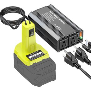 محول طاقة 300 واط متوافق مع بطارية Milwaukee M18، DC 18V إلى AC 110V مولد محطة طاقة محمول مع 2 منافذ تيار متردد و1 Type-C PD 65W و1 Type-C PD 20W و2 USB A 18W كحد أقصى للطاقة في حالات الطوارئ in Kuwait