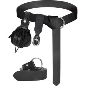5PCS Renaissance Accessories Medieval Belt Leather Bracers Belt Pouch Keychain Renaissance Costume Set for Halloween in Saudi Arabia