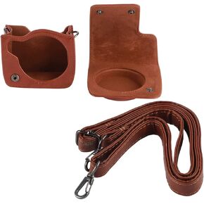 Acouto PU Case Cover for Mini 90 PU Leather Camera Case with Shoulder Strap, Essential Accessory for Photography Enthusiasts, Very Cute for Costume Matching (Brown) in Saudi Arabia