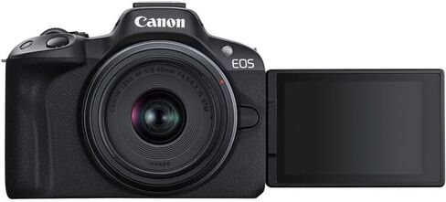 كاميرا Canon EOS R50 بدون مرآة مع مجموعة عدسات 18-45 مم و55-210 مم | مستشعر APS-C بدقة 24.2 ميجابكسل، Dual Pixel CMOS AF II وفيديو بدقة 4K | رائع للمبتدئين والسفر (5811C022) + بطاقة سعة 64 جيجابايت + حقيبة + المزيد in Kuwait