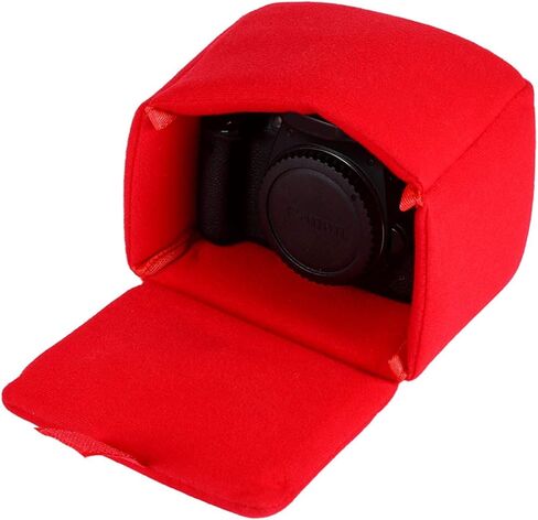 حقيبة كاميرا ASHATA DSLR، حقيبة كاميرا DSLR SLR مقاومة للماء، حقيبة حماية للكاميرا مخملية للنساء والرجال (أحمر) in Saudi Arabia
