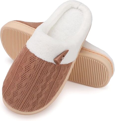 Fuzzy Slippers for Women Memory Foam Non-Slip Indoor Outdoor House Shoes in Saudi Arabia