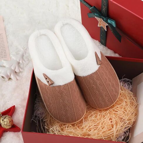 Fuzzy Slippers for Women Memory Foam Non-Slip Indoor Outdoor House Shoes in Saudi Arabia