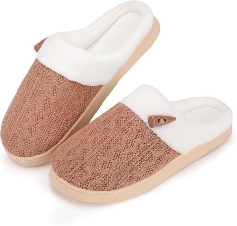 Fuzzy Slippers for Women Memory Foam Non-Slip Indoor Outdoor House Shoes in Saudi Arabia