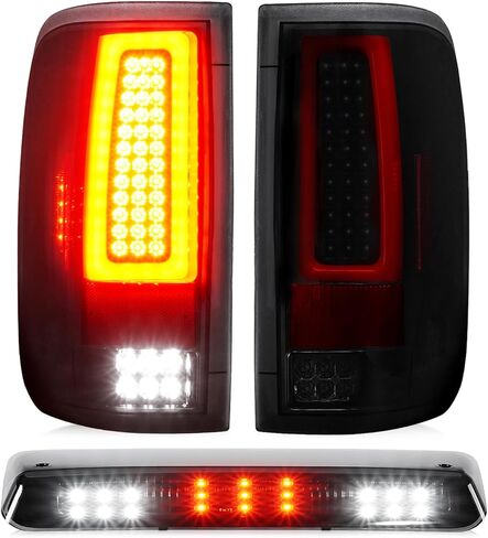 ضوء خلفي LED مناسب لسيارة Ford F150 2004-2008 Fleetside/Styleside Bed Model (مناسب لنوع الهالوجين في المصنع) مجموعة الضوء الخلفي لمصباح الفرامل الخلفية، عدسة دخان سوداء اللون in Kuwait