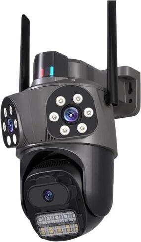 كاميرا WiFi بدقة 6K بدقة 12 ميجابكسل مع عدسة ثلاثية، وكاميرا IP بعدسة مزدوجة بدقة 4K بدقة 8 ميجابكسل: رؤية ليلية ملونة ومراقبة تتبع تلقائي (قابس الاتحاد الأوروبي، 8 ميجابكسل إضافة 32 جيجا) in Kuwait