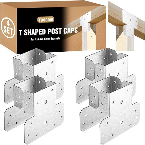 8 مجموعة من الأغطية على شكل T 4x4 4x6 Beam Beam Brackets T Post to Beam Connector Roof Bracket Type Type Type Type Type Type For 4x4 4x6 ، 16 Ga Carbon Steel ، Galvanized in Saudi Arabia