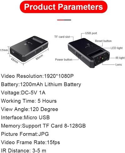 كاميرا صغيرة 4K واي فاي كاميرا فيديو لاسلكية ذكية IP Hotspot HD رؤية ليلية فيديو كاميرا صغيرة صغيرة كشف الحركة (128 جيجابايت) in Kuwait