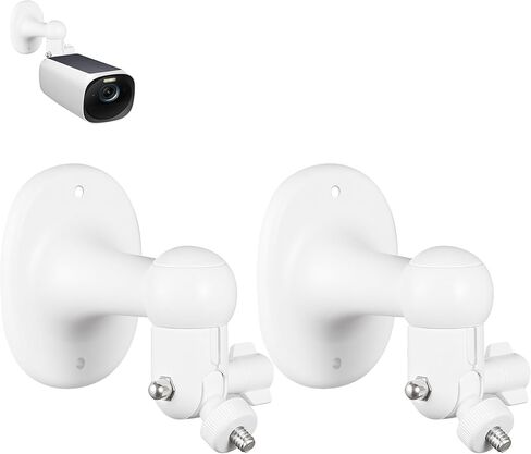 Tonton 2 Pack كاميرا أمان مثبتة على الحائط متوافقة مع eufyCam 2C/2C Pro، 2/2 Pro، 3C/S300، 3/S330، SoloCam S220/C210، Ring، Arlo، وغيرها من الكاميرات اللولبية 1/4 بوصة، دعامة قابلة للتعديل 360 درجة، أبيض in Saudi Arabia
