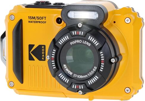 كاميرا KODAK PIXPRO WPZ2 متينة مقاومة للماء ومضادة للغبار وواي فاي رقمية بدقة 16 ميجابكسل (أصفر) مع بطاقة ذاكرة 32 جيجابايت + حامل ثلاثي القوائم لمدون الفيديو + حقيبة + مجموعة تنظيف + المزيد من الملحقات in Saudi Arabia