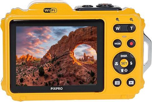 كاميرا KODAK PIXPRO WPZ2 متينة مقاومة للماء ومضادة للغبار وواي فاي رقمية بدقة 16 ميجابكسل (أصفر) مع بطاقة ذاكرة 32 جيجابايت + حامل ثلاثي القوائم لمدون الفيديو + حقيبة + مجموعة تنظيف + المزيد من الملحقات in Saudi Arabia