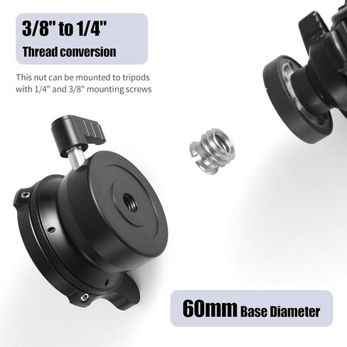 قاعدة تسوية ثلاثية القوائم بخيط 1/4 بوصة، لوحة رأس حامل ثلاثي القوائم من الألومنيوم ±15 درجة ضبط إمالة الكاميرا مع مستوى الفقاعات لكاميرات DSLR وكاميرات الفيديو والتلسكوبات الذكية in Kuwait