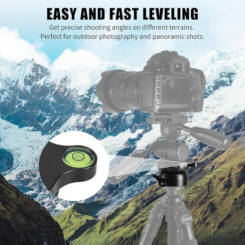 قاعدة تسوية ثلاثية القوائم بخيط 1/4 بوصة، لوحة رأس حامل ثلاثي القوائم من الألومنيوم ±15 درجة ضبط إمالة الكاميرا مع مستوى الفقاعات لكاميرات DSLR وكاميرات الفيديو والتلسكوبات الذكية in Kuwait