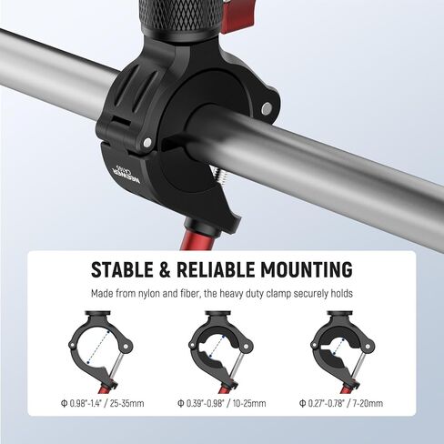 NEEWER Motorcycle Bike Handlebar Mount Compatible with GoPro DJI Osmo Action Cameras, Handle Bar Pole Clamp Holder with 360° Rotation for POV Video Recording, CA165 in Saudi Arabia