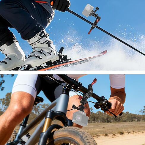 NEEWER Motorcycle Bike Handlebar Mount Compatible with GoPro DJI Osmo Action Cameras, Handle Bar Pole Clamp Holder with 360° Rotation for POV Video Recording, CA165 in Saudi Arabia