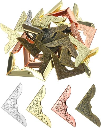 Generic Metal Book Corner Protector, 80Pcs Vintage Iron Edge Cover Guard for Scrapbook, Photo, Menus, 4Colors in (Gold, Silver, Rose Gold, Bronze) in Saudi Arabia
