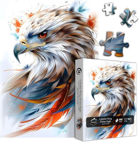 American Flag Eagle Puzzles for Adults 1000 Pieces, United States Patriotic Bald Eagle Puzzles Faith, Vintage Inspirational Country Bird Art Jigsaw Puzzle USA in Saudi Arabia