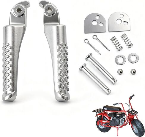 Mokuo Mini Bike Footpegs in Aluminum Alloy Material Compatible with Coleman Powersports BT200X CT200U CT200U-EX CT100U Trail 200 CC100X 212cc 196cc 6.5hp Motor,Silver Color in Saudi Arabia