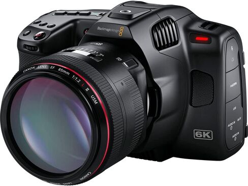 Blackmagic Design Pocket Cinema Camera 6K G2 (CINECAMPOCHDEF6K2) + Canon EF 50mm Lens (0570C002) + 64GB SF-G Tough Card + NP-F550 Battery Pack + Filter Kit + Telephoto Lens + Bag + More in Saudi Arabia