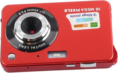 JTLB Digital Camera, 8X Zoom Card Digital Camera 5 MP 2.7in LCD Display Maximum Support 32GB Memory Card Builtin Microphone for Teens Kids Boys Girls (Red) in Saudi Arabia