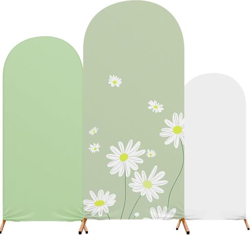 ديزي موضوع قوس خلفية غطاء مجموعة من 3 البرتقال قوس يغطي الأزرق دنة تمتد الأرجواني خلفية الوقوف 4ft، 5ft، 6ft لحفل زفاف عيد ميلاد مأدبة الديكور in Kuwait