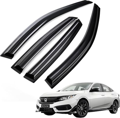 Tape on Wind Noise Reduction Rain Guards for 2018-2022 Honda Accord, 4-Piece Side Window Visors, UV Resistant & Weatherproof, No Drill Installation in Saudi Arabia