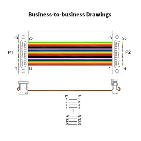 DB9 DB15 DB25 DB37 Extension Wire D-SUB RS-232 DR/DB 9/15/25/37 Pin Cable Connector Line(37Pin Male to Male,50CM) in Saudi Arabia