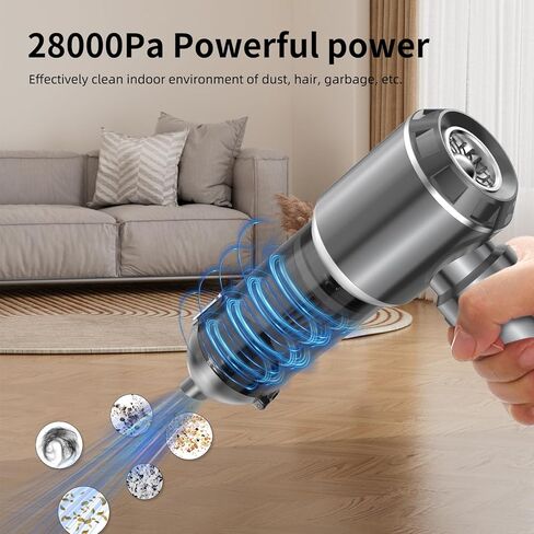 Handheld Vacuum Cleaner, 28000Pa Brushless Motor Cordless Car Vacuum Cleaner, 3-Speed Mini Hoovers with Multiple Brush Heads Hand Held Vacuum Cordless for Office, Home, Kitchen, Car, Pet Hair in Saudi Arabia