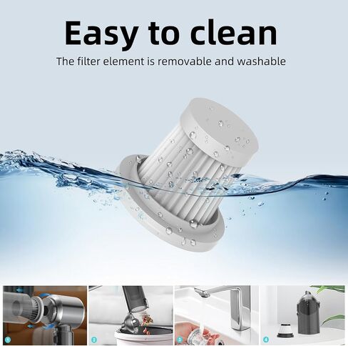 Handheld Vacuum Cleaner, 28000Pa Brushless Motor Cordless Car Vacuum Cleaner, 3-Speed Mini Hoovers with Multiple Brush Heads Hand Held Vacuum Cordless for Office, Home, Kitchen, Car, Pet Hair in Saudi Arabia