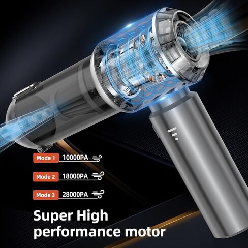 Handheld Vacuum Cleaner, 28000Pa Brushless Motor Cordless Car Vacuum Cleaner, 3-Speed Mini Hoovers with Multiple Brush Heads Hand Held Vacuum Cordless for Office, Home, Kitchen, Car, Pet Hair in Saudi Arabia