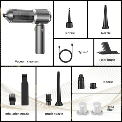 Handheld Vacuum Cleaner, 28000Pa Brushless Motor Cordless Car Vacuum Cleaner, 3-Speed Mini Hoovers with Multiple Brush Heads Hand Held Vacuum Cordless for Office, Home, Kitchen, Car, Pet Hair in Saudi Arabia