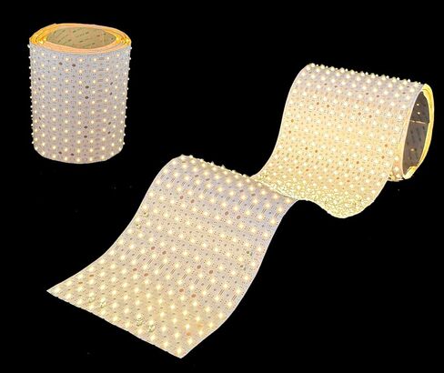 33ft x9.5in Ultra-Long LED Light Sheet Roll, 480W 24V 6000K Cool White Dimmable Flexible Cuttable Backlight Panel Board for Translucent Onyx, Quartz Stone Countertop & Architectural Backlit Wall in Saudi Arabia