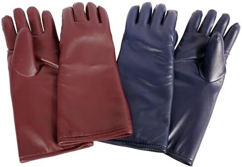 Hand X-Ray Protection Gloves (Vinyl) - Regular Lead, Pair, Lead, Burgundy, 15" Long, USA Made in Kuwait