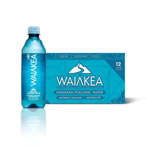 Waiākea - المياه البركانية في هاواي - المياه القلوية بشكل طبيعي - نطاق الرقم الهيدروجيني 7.6 إلى 8.2 - جميع المعادن الطبيعية والكهارل - زجاجات المياه المعاد تدويرها 100 ٪ - المياه المعبأة في زجاجات 24 حزمة - 10.14 أوقية ، 330 مل. in Saudi Arabia