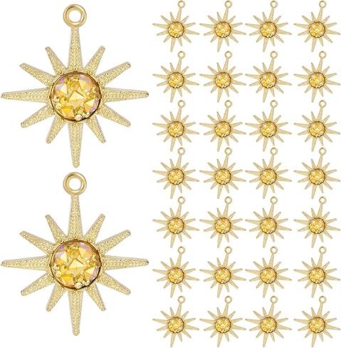 30 PCS SUN SHARMS لصنع المجوهرات ، معلقات سبيكة عتيقة لأقراط سوار القلادة. in Kuwait