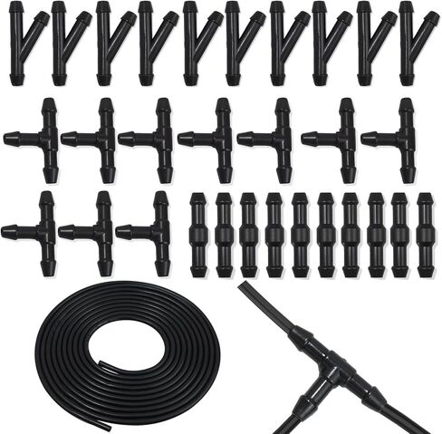 90 Pcs Windshield Washer Wiper Hose Connector Kit, Universal Splitter Pack with T/Y/I Type, Plastic Windshield Tube Pipe Fitting Adapter for Car Washer Nozzles Tubing Repair and DIY in Saudi Arabia