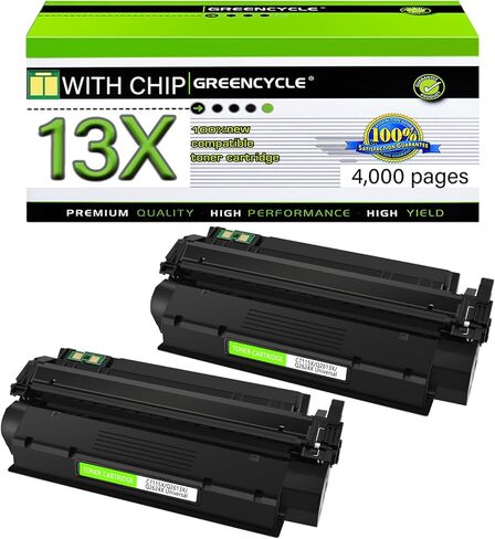 greencycle 2 PK Black Toner Cartridge Replacement Compatible for HP 13X Q2613X 13A Q2613A 15X C7115X 15A C7115A Work with Laserjet 1000 1200 1220 1330 3300 3310 3320 3330 3380 1300 Series Printer in Saudi Arabia