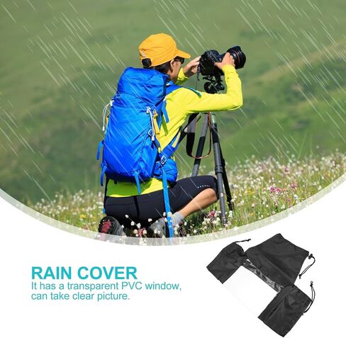 Kisangel DSLR Rain Cover Waterproof Camera Sleeve Digital Camera Rain Protector with Adjustable Hood Outdoor Photography Raincoat and Lens Protection in Saudi Arabia