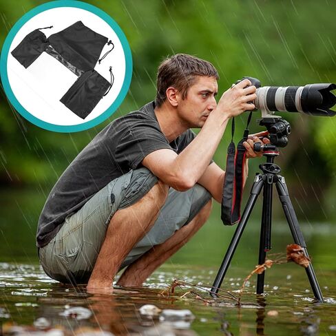 Kisangel DSLR Rain Cover Waterproof Camera Sleeve Digital Camera Rain Protector with Adjustable Hood Outdoor Photography Raincoat and Lens Protection in Saudi Arabia