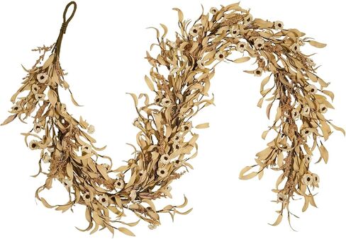 24 Inch White Floral Wreaths for Front Door - Spring Summer Decor with Artificial Eucalyptus, Boxwood & Grain Stems, All Season Farmhouse Wreath for Indoor Outdoor in Kuwait