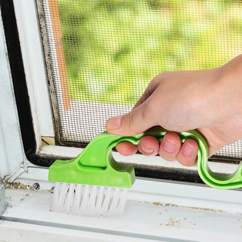 Mipcase 4 Pcs Window Track Cleaning Brush Set Multifunctional Crevice Brushes with Green Handle for Window Groove and Track Cleaning for Home and Kitchen Use in Saudi Arabia